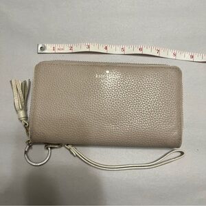 Kate Spade Chester‎ Street Neda Ivory 7.75x4" Zip Around Wallet Pebble Leather